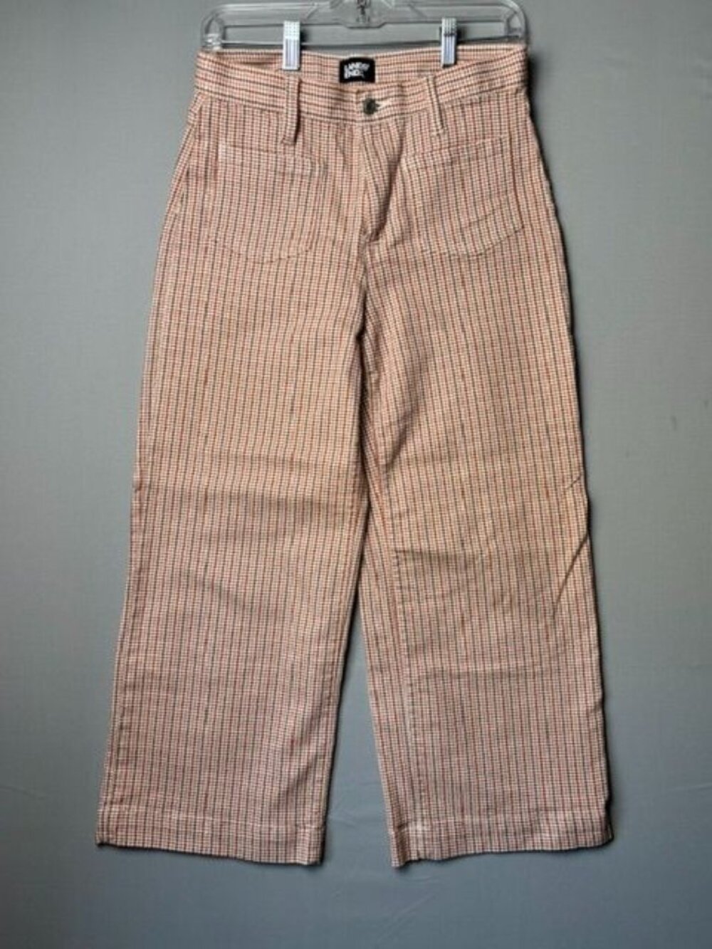 Land's End Women's Size 4 Houndstooth Wide Leg Pants High Rise Trouser Brown